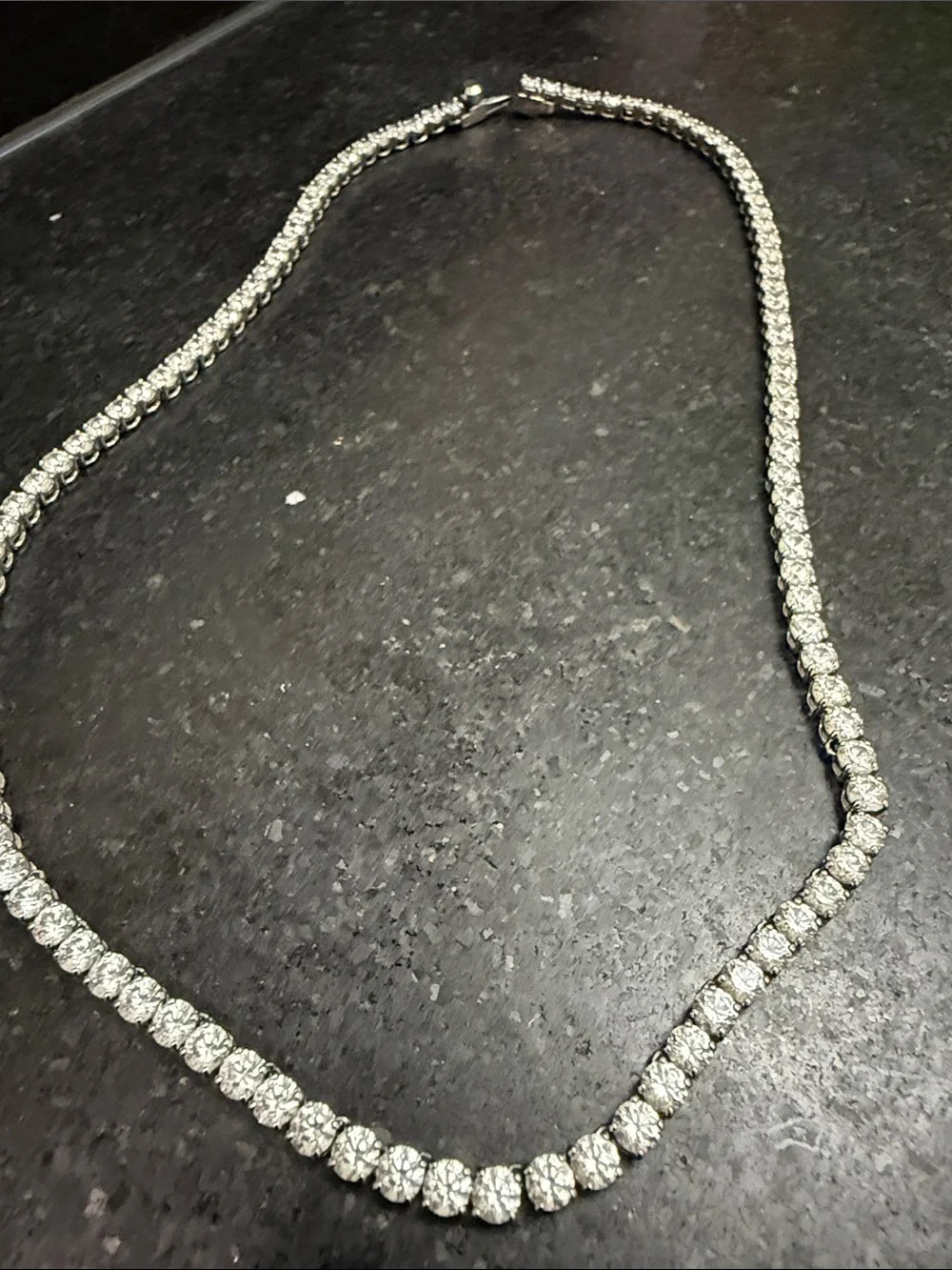 Swarovski Matrix Tennis Necklace- Rhodium Plated